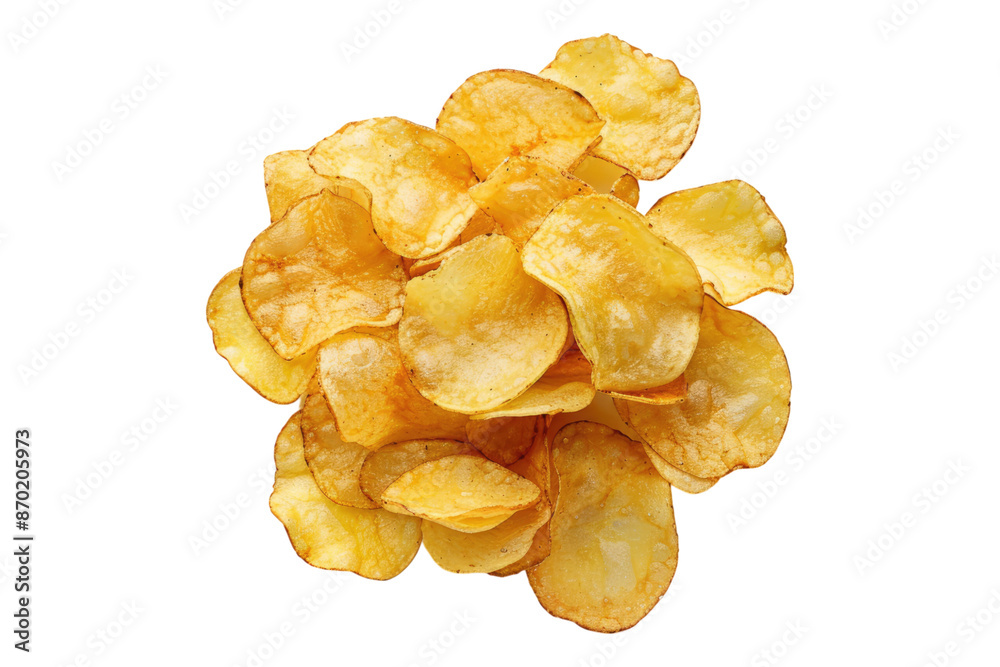Potato chips isolated on transparent background Potato chips isolated on transparent background