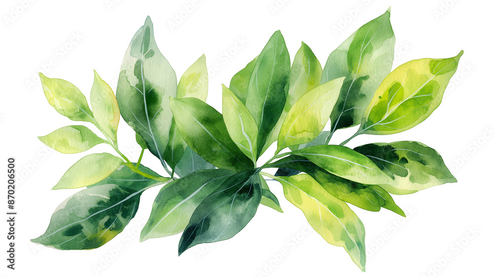 Watercolor Greenery Leaves Bouquet isolated on a transparent background Watercolor Greenery Leaves Bouquet isolated on a transparent background