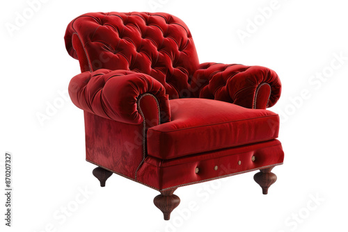 Valvet armchair isolated on transparent background photo