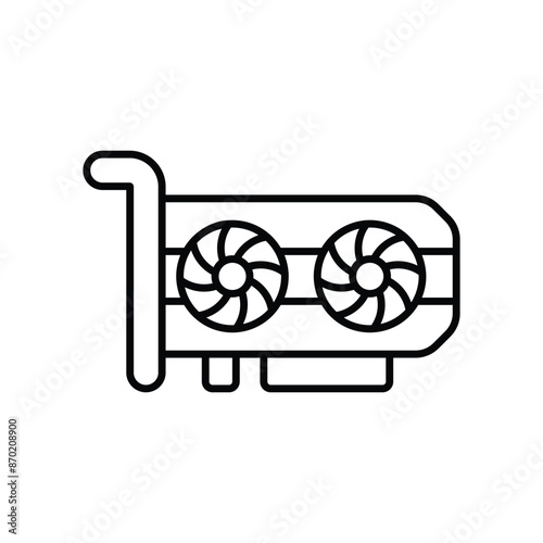 graphic card icon with white background vector stock illustration