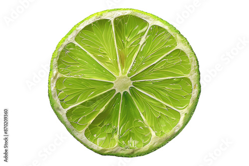 Sliced lime isolated on transparent background