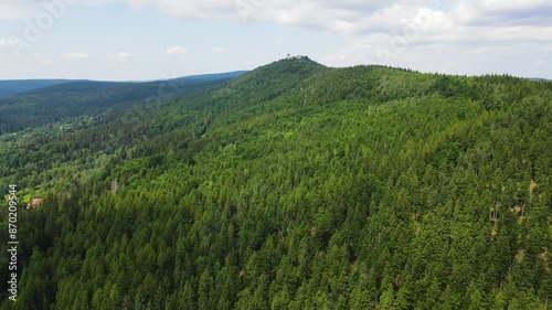 Summer Saastal Saas-Fee Switzerland aerial photography drone mountain larch forest coniferous top clouds Swiss Alps mountain peaks valley drone movement photo