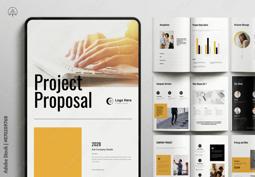 Project Brochure.pdf Project Proposal Brochure Template Stock Template | Adobe Stock