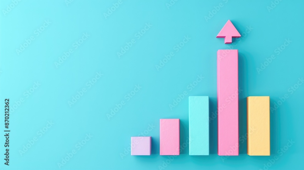 Financial Growth Concept, Upward Trend Graph Representing Profit Increase in Economics Financial Growth Concept, Upward Trend Graph Representing Profit Increase in Economics