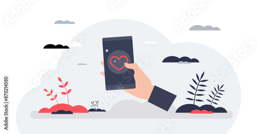 User experience or UX design for application tiny person hands concept, transparent background.Smartphone application with responsive layout and easy to use interface illustration.