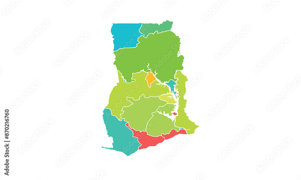 Map of ghana isolated modern colorful style. for website layouts ...