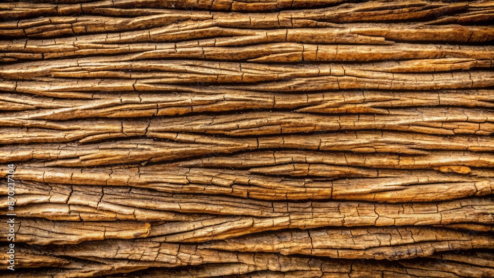 Weathered oak wood bark texture featuring prominent ridges and grooves, ideal for rustic, vintage logo design and natural backgrounds. Weathered oak wood bark texture featuring prominent ridges and grooves, ideal for rustic, vintage logo design and natural backgrounds.