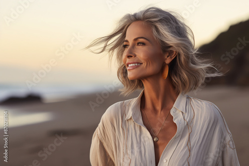 a woman smiling at the camera photo