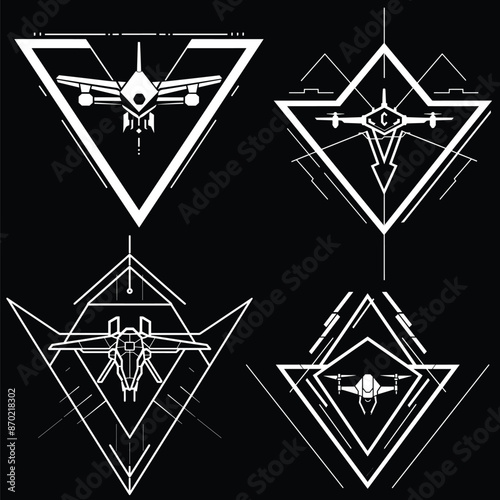 Digital line art illustration Created in minimalist style of geometric shapes.