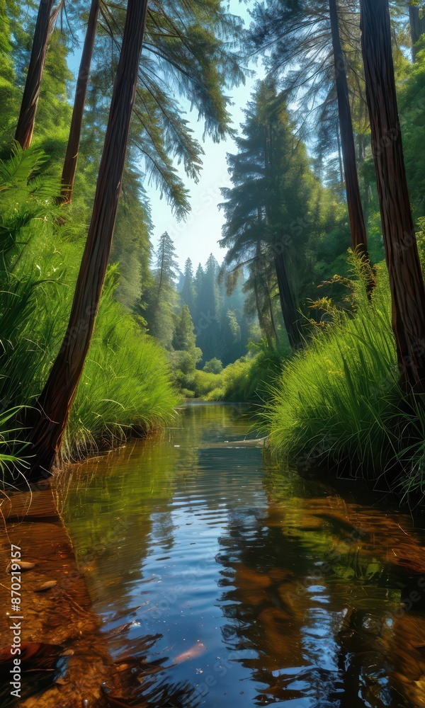 Obraz premium Tranquil Forest Stream.