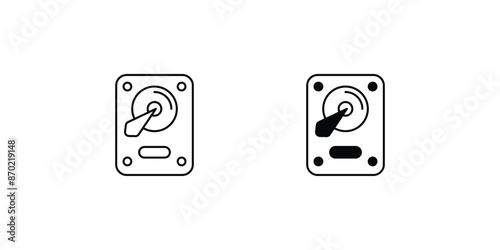 hard disk icon with white background vector stock illustration