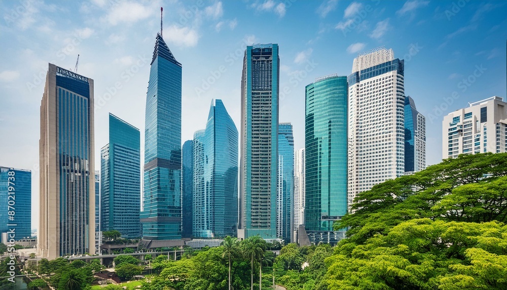 Obraz premium fragments multi-storey office and residential buildings