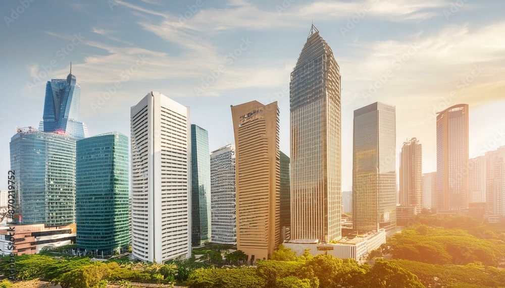 Obraz premium fragments multi-storey office and residential buildings