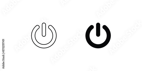 power button icon with white background vector stock illustration
