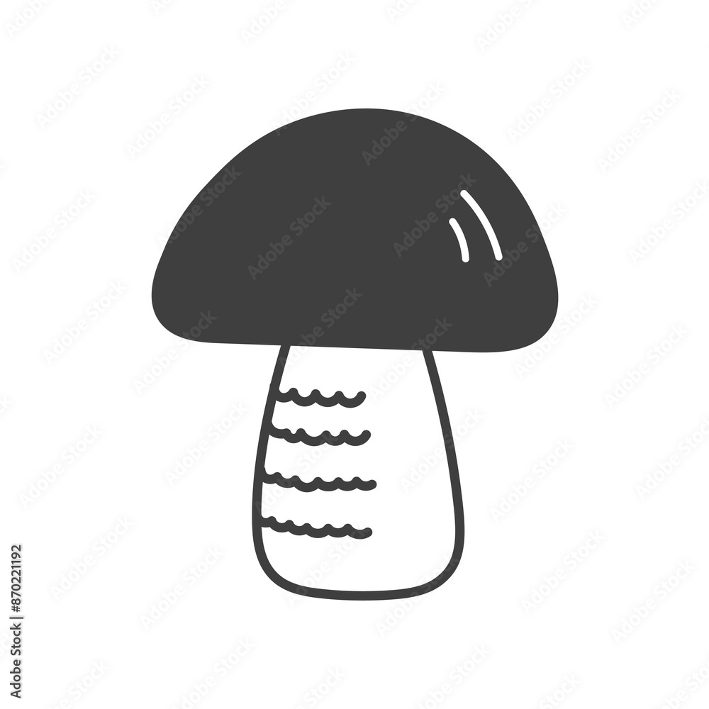 Boletus or Cep Mushroom Doodle Line Icon. Hand drawn forest fungus symbol. Food Ingredient sketch. Outline vector illustration. Boletus or Cep Mushroom Doodle Line Icon. Hand drawn forest fungus symbol. Food Ingredient sketch. Outline vector illustration.