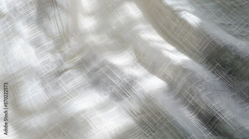 A white fabric with a pattern of lines and shadows