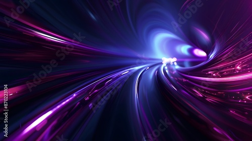 A purple and blue swirl of light with a blue center