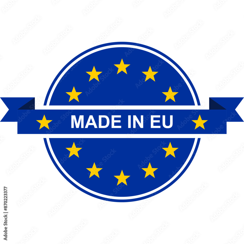 Made in Europe Flat Icon for Banner Design. Made in EU Label Icon Made in Europe Flat Icon for Banner Design. Made in EU Label Icon