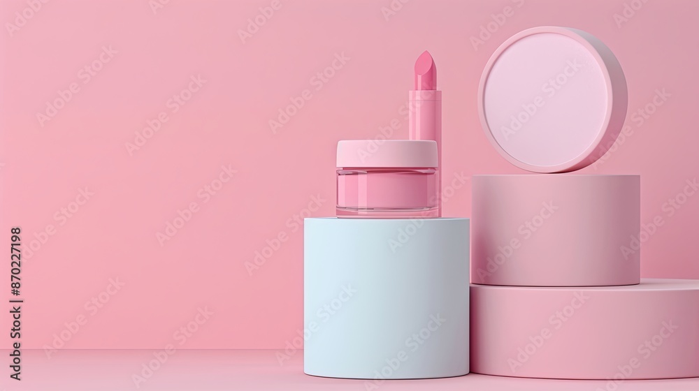 Cosmetics display, lip gloss and compact powder Cosmetics display, lip gloss and compact powder