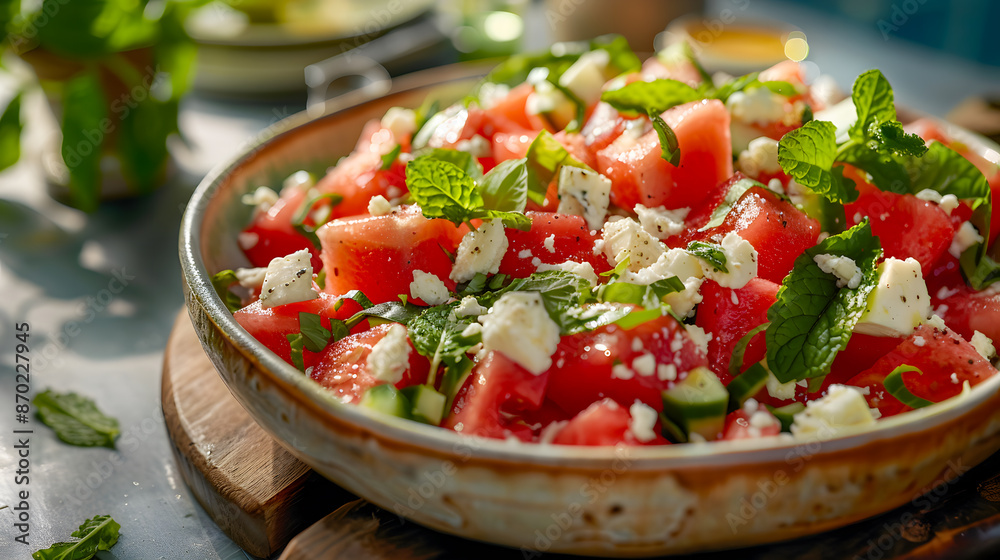 Summer Delight Watermelon and Feta Salad with Fresh
