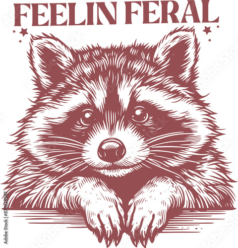 The Funny Cute Raccoon Design