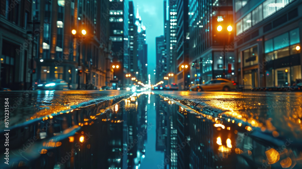 Nighttime City Road in the Heart of Metropolis Nighttime City Road in the Heart of Metropolis