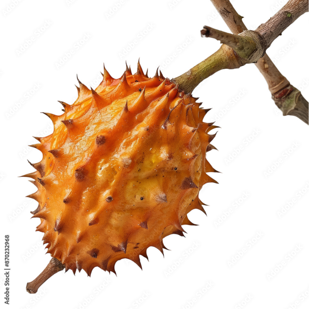 Detailed cutout of a A single canistel fruit isolated Detailed cutout of a A single canistel fruit isolated