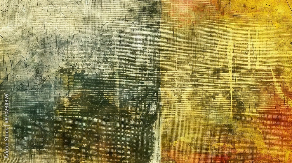 Obraz premium A textured background featuring multiple hues and varying paint sizes in the lower half of the image