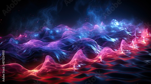 Electric abstract waves pulse with energy © Komcad