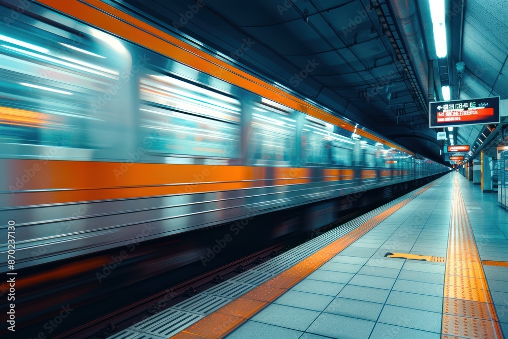 subway train station motion blur background. ai generative subway train station motion blur background. ai generative