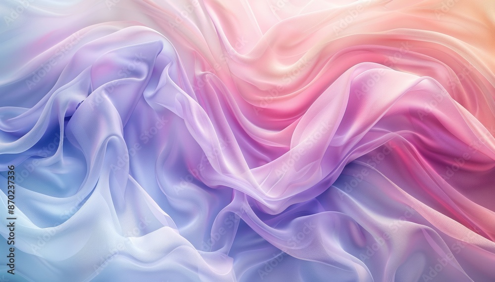 Ethereal Fabric Waves Flowing in Graceful Pastel Harmony, Digital Art Beauty, Copy Space Ethereal Fabric Waves Flowing in Graceful Pastel Harmony, Digital Art Beauty, Copy Space