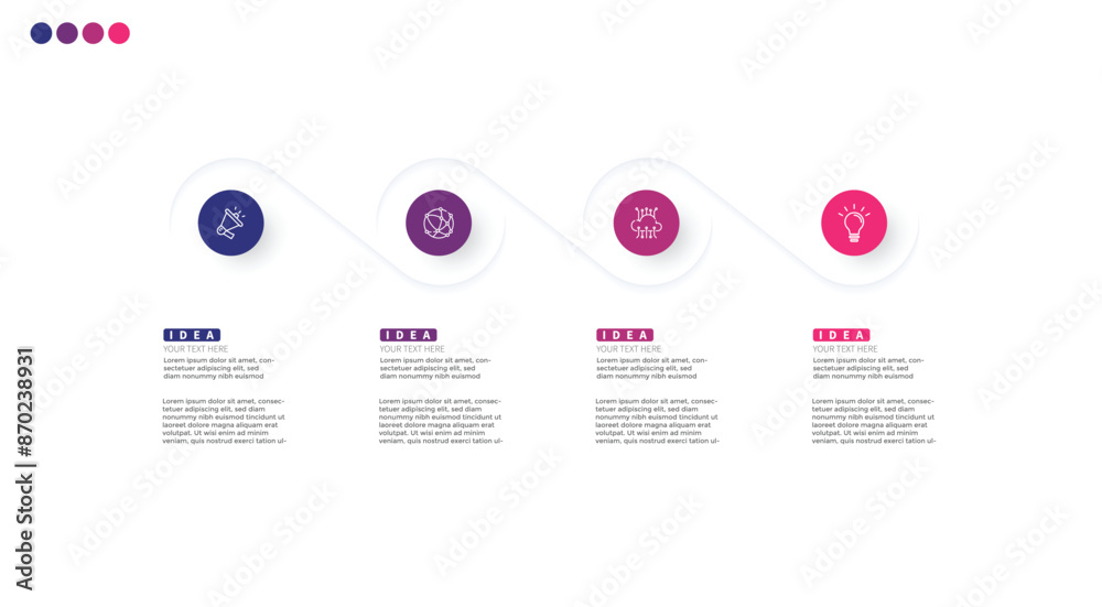 Modern minimalist elegant clean circular steps editable infographic design template vector Modern minimalist elegant clean circular steps editable infographic design template vector