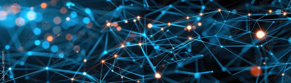 Blockchain ecosystem enhancement with interconnected nodes, cybernetic tone, complementary color scheme, front view, representing improved system security Blockchain ecosystem enhancement with interconnected nodes, cybernetic tone, complementary color scheme, front view, representing improved system security