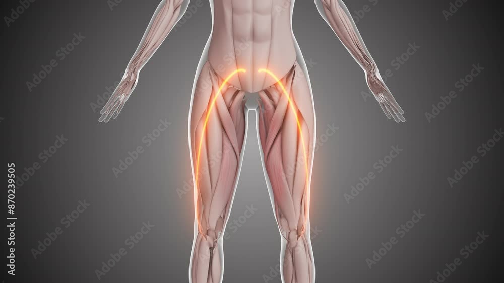 Animation of the inner thigh muscles