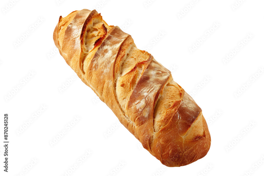 Baked baguette isolated on transparent background Baked baguette isolated on transparent background