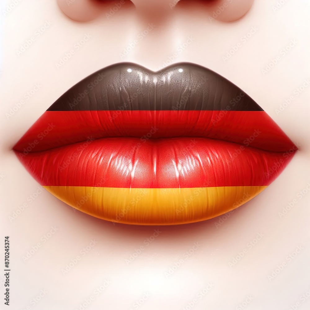 Deep red lips and flag colors Deep red lips and flag colors