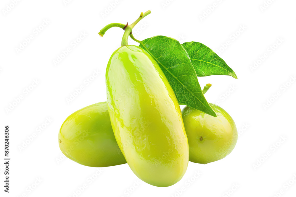 Bilimbi fruit with leaves isolated on transparent background Bilimbi fruit with leaves isolated on transparent background