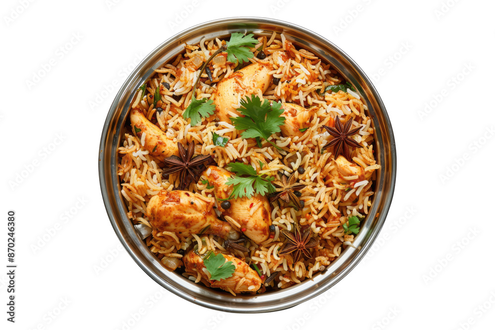 Biryani plate isolated on transparent background Biryani plate isolated on transparent background