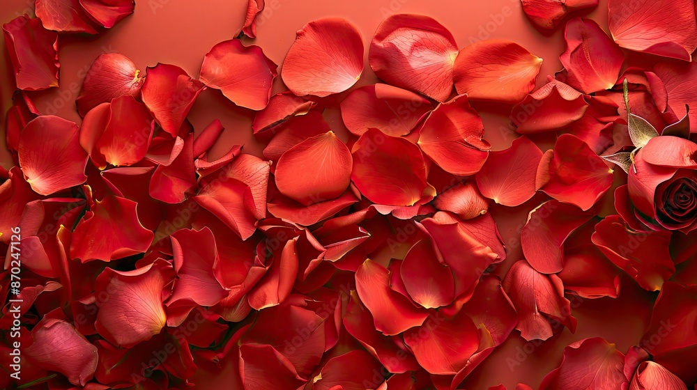 Red Rose Petals and a Bud