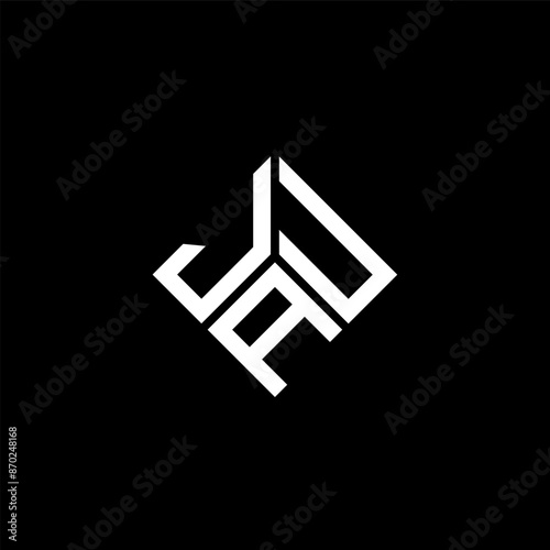 JAU letter logo design on black background. JAU creative initials letter logo concept. JAU letter design. photo