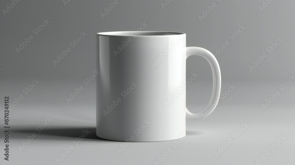 A mock-up of a simple white porcelain cup A mock-up of a simple white porcelain cup