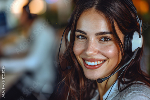 a woman smiling with headset © Ana