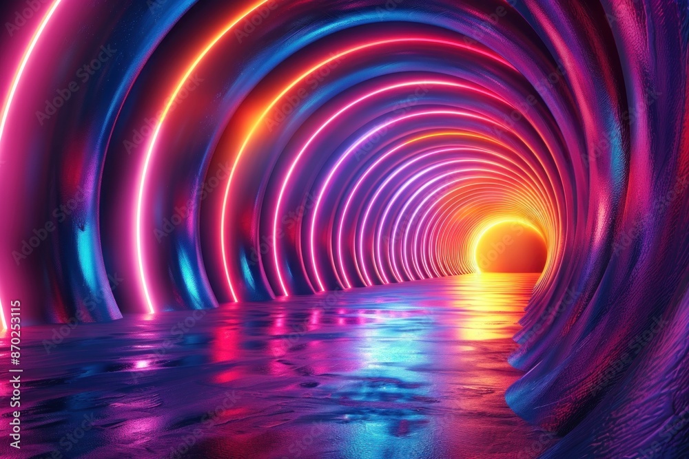 A mesmerizing 3D background with a tunnel effect created by concentric rings that appear to extend infinitely into the distance. The contrasting colors and lighting effects add depth and dimension, A mesmerizing 3D background with a tunnel effect created by concentric rings that appear to extend infinitely into the distance. The contrasting colors and lighting effects add depth and dimension,