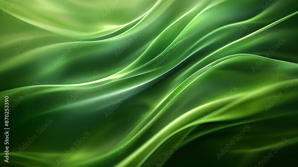 Obraz premium abstract satin green wave background wallpaper