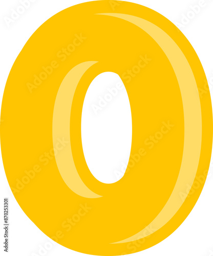Cartoon bold number 0