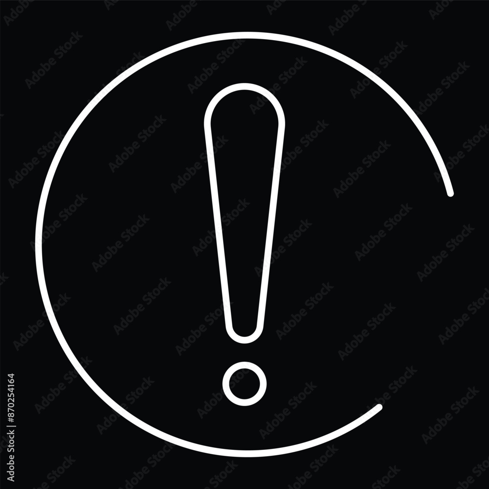 White Circle with White Exclamation Mark Inside White Circle with White Exclamation Mark Inside