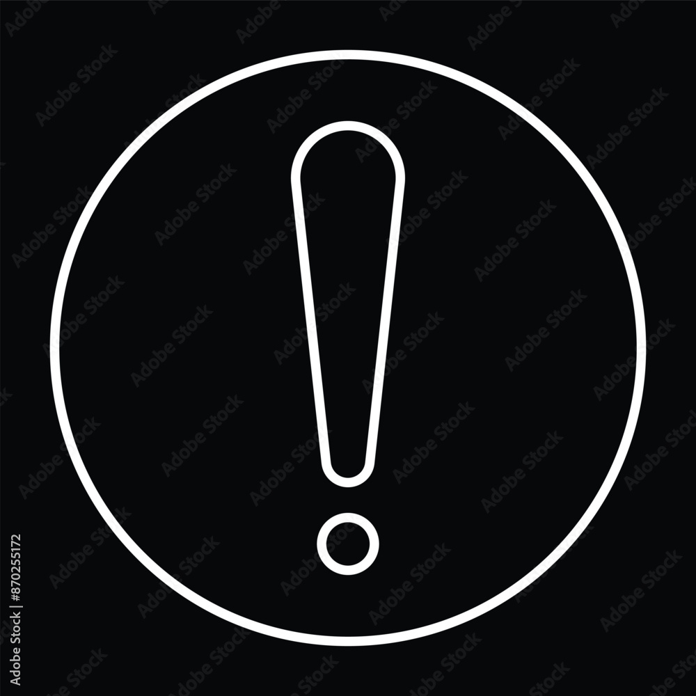 White Exclamation Point in a Circle