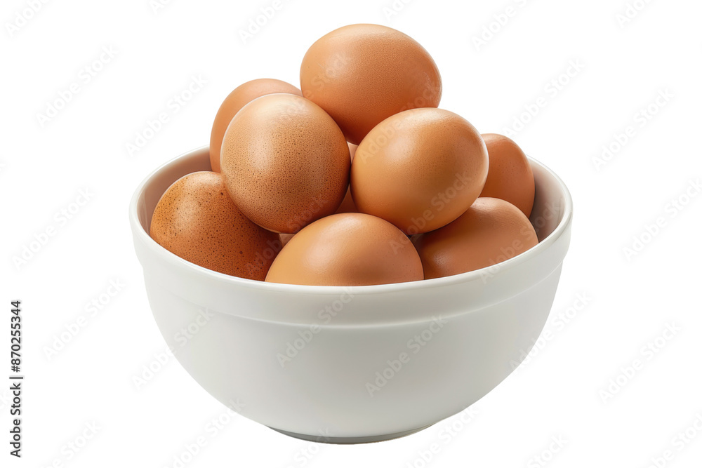Brown egg in bowl isolated on transparent background Brown egg in bowl isolated on transparent background