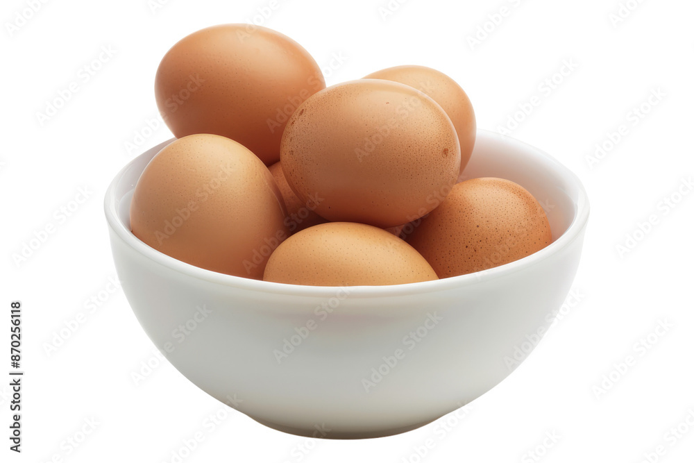 Brown egg in bowl isolated on transparent background Brown egg in bowl isolated on transparent background