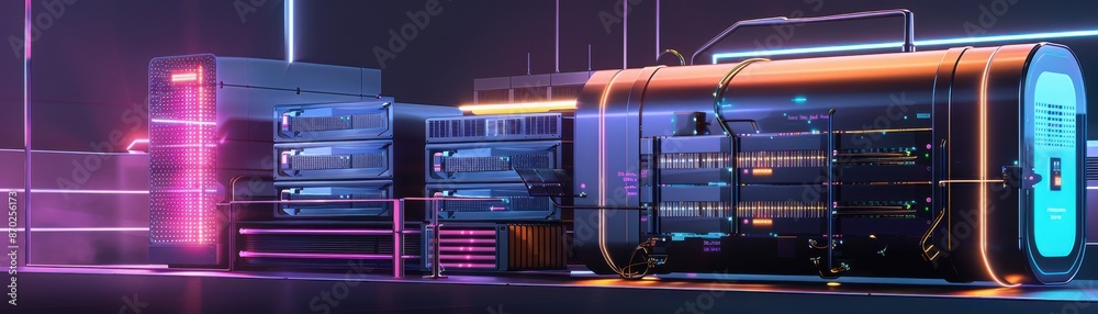 Nextgen energy storage with innovative battery systems, futuristic tone ...